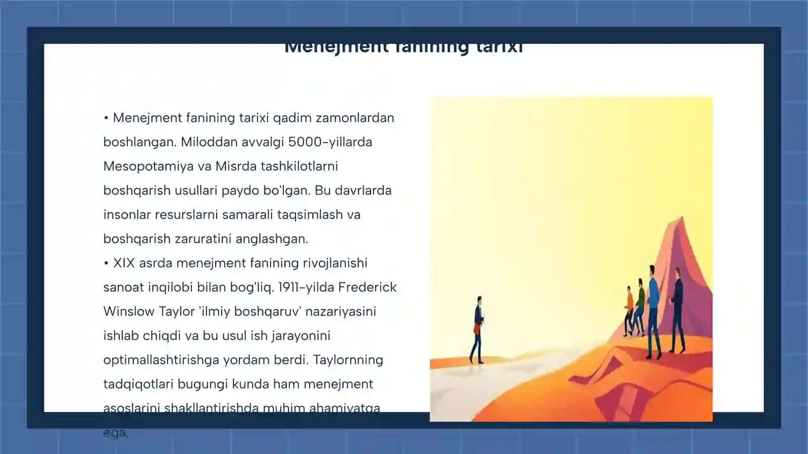 Menejment fanining shakllanishi va rivojlanish bosqichlari 3
