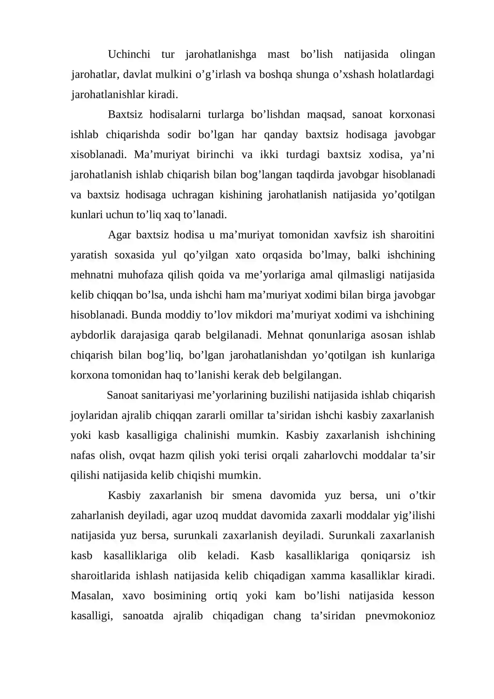 Ishlab chiqarishda baxtsiz va ishlovchilar sog’lig’iga zarar keltiruvchi boshqa hodisalardi taftish qilish va kerakli hujjatlardi rasmiylashtirish 3
