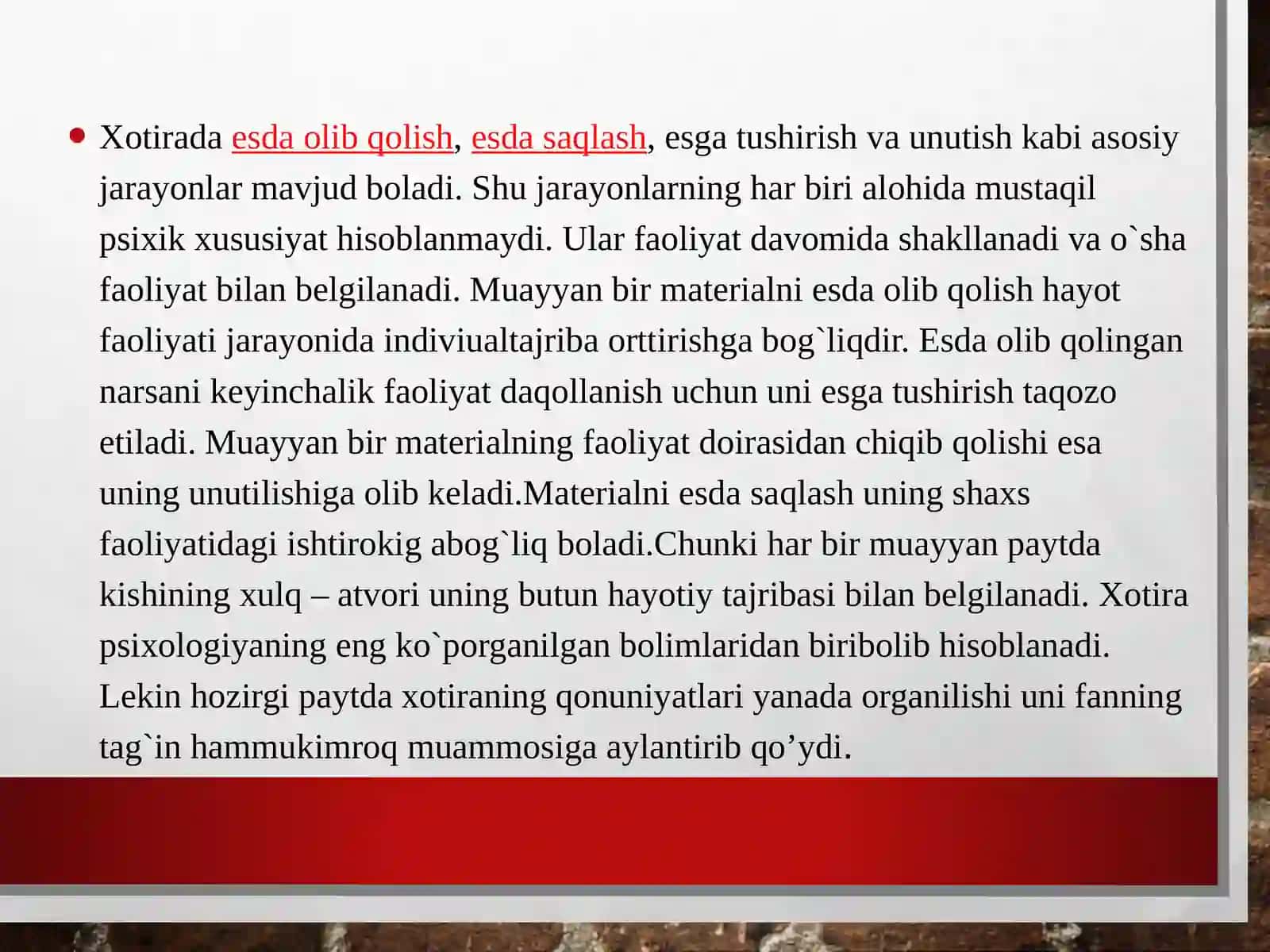 Xotiradiqqat va vaqtincha bog'lar hosil bo'lish mexanizmlari 3