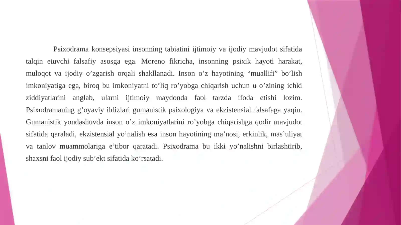 Psixodrammaning asosiy tushunchalari 3