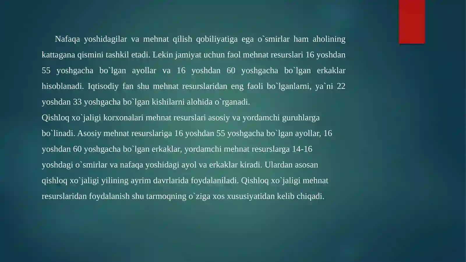 Qishloq xo`jaligi mehnat resurslari 3