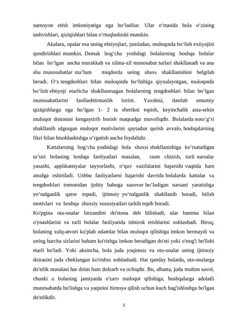 MAKTABGACHA TAʼLIM YOSHIDAGI BOLALARDA MULOQOT KOʻNIKMASINI SHAKLLANTIRISHNING OʻZIGA XOSLIGI 3