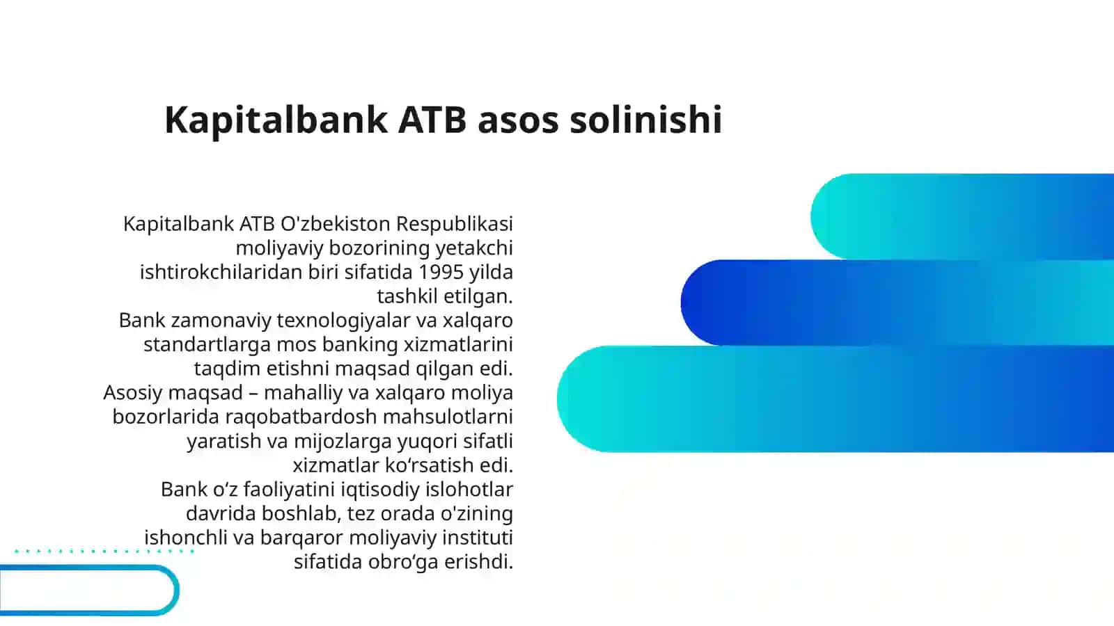 ,, KAPITALBANK ''ATBNING KELIB CHIQISHI, TASHKILIY STRUKTURASI, MOLIYAVIY HOLATI TAHLILI VA DIVIDEND SIYOSATI 3