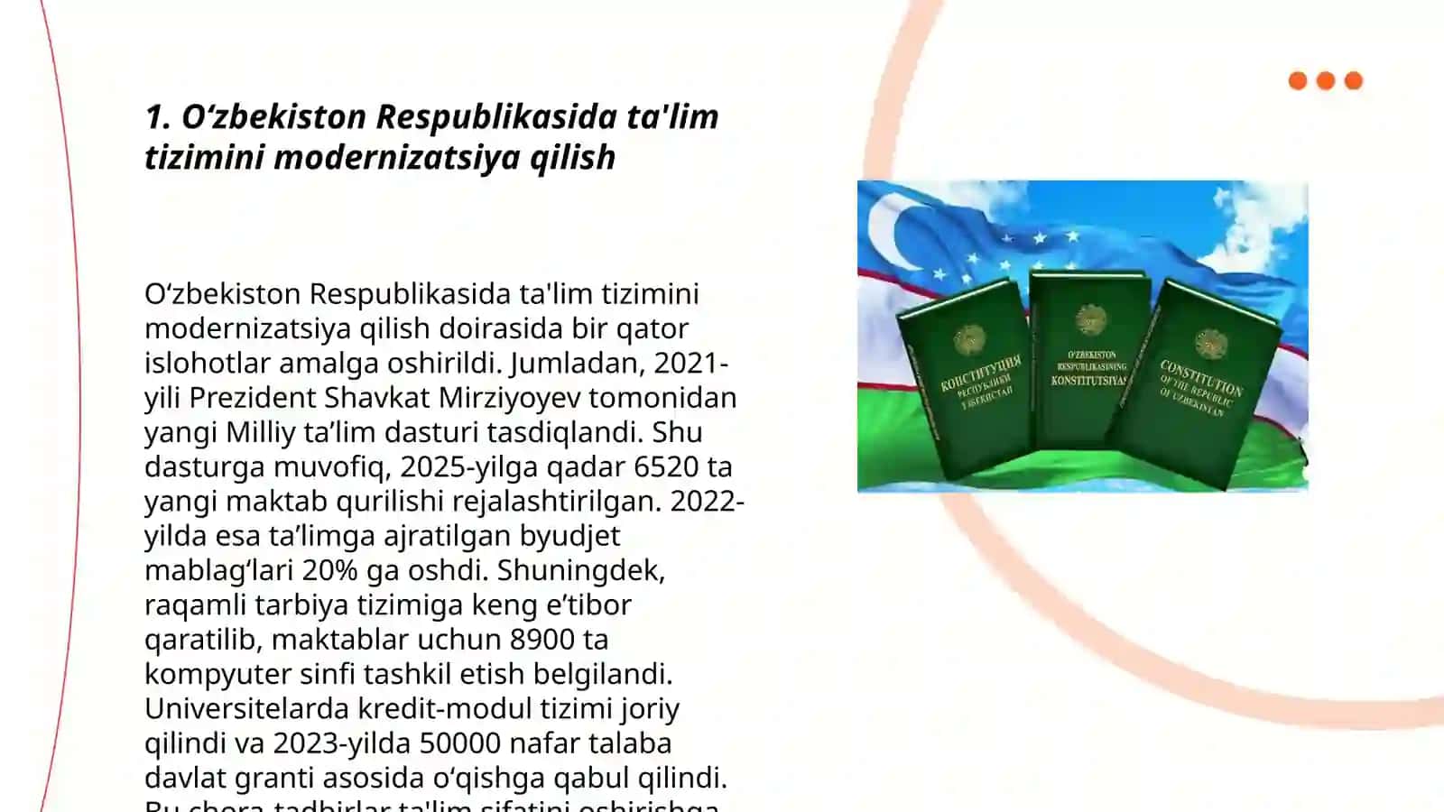 Oʻzbekiston Respublikasida ta'lim sohasidagi islohotlar 3