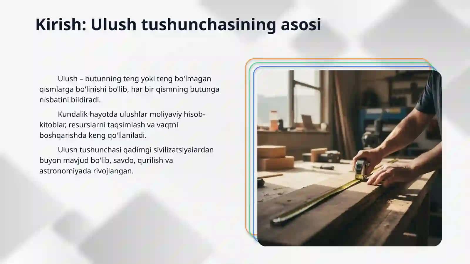 Ulush. Butunning ulushini topish. Ulushga ko'ra butunni topish. 3