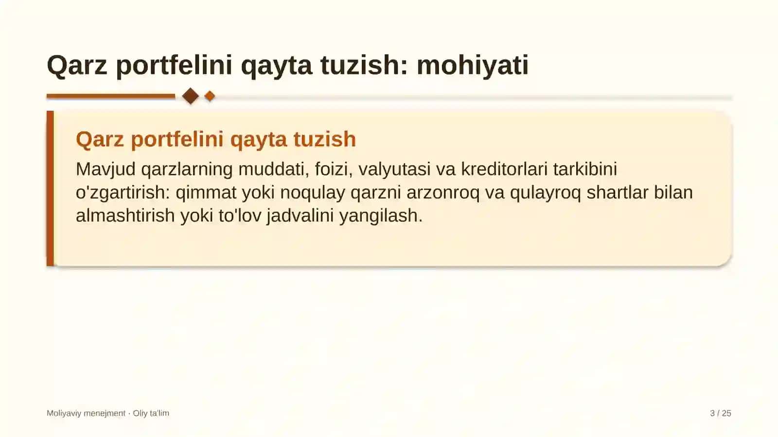 tovar xomashyo birjasida qarz portfelini qayta tuzish 5457 3