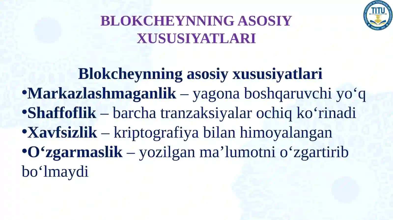 Blokcheyn tushunchasi va ishlash prinsipi 3