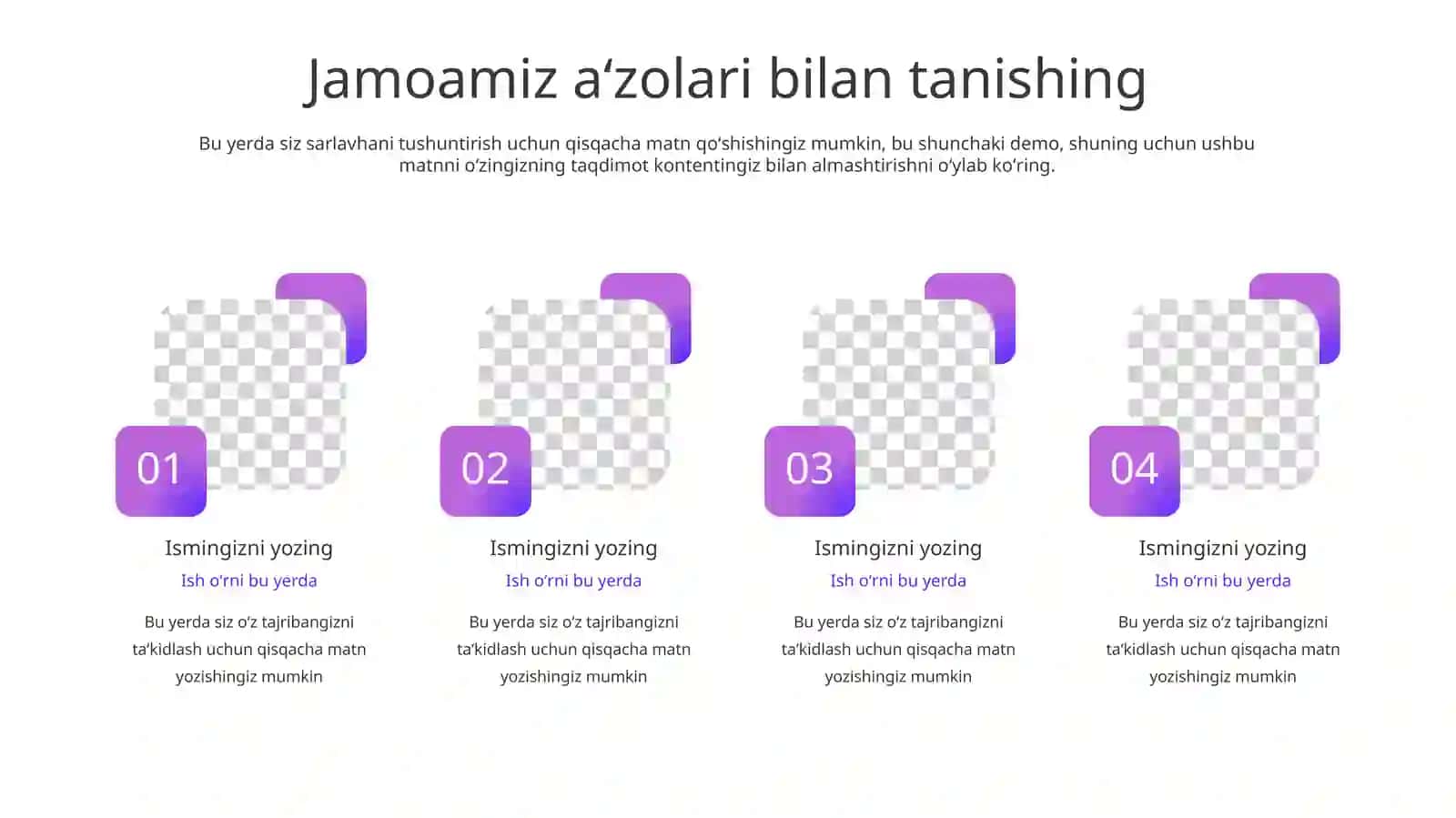 Jamoa A'zolari va Xodimlar Taqdimoti (12 Slayd) 3