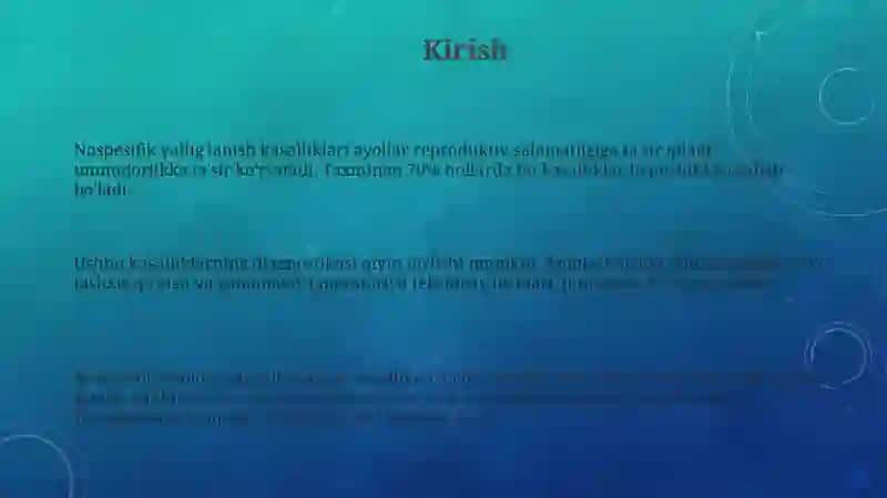 Nospesifik etiologiyali ayollar jinsiy a'zolarining yallig'lanish kasalliklari 3