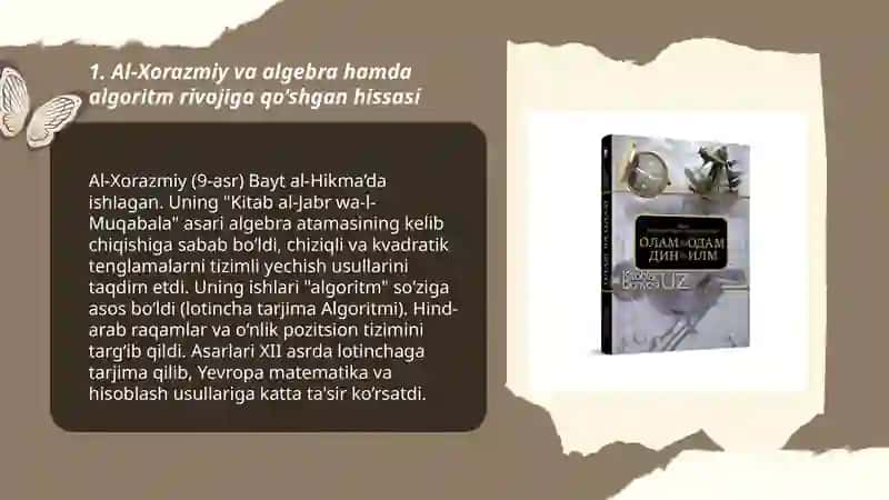 Shayx Muhammad Sodiq Muhammad Yusufning “Olam va odam, din va ilm” asarida musulmon allomalarining jaxon ilm-fan rivojiga qo’shgan xissasi 3