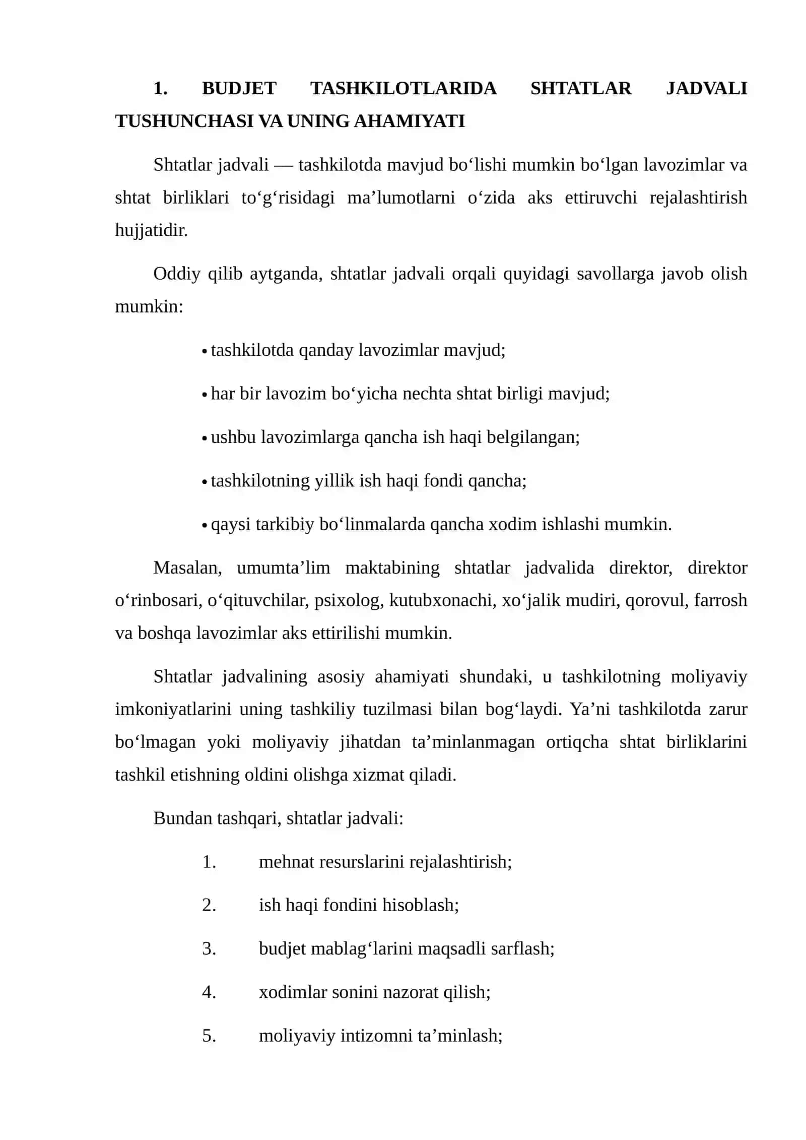 Shtatlar jadvalini tuzish va tasdiqlash tartibi 3