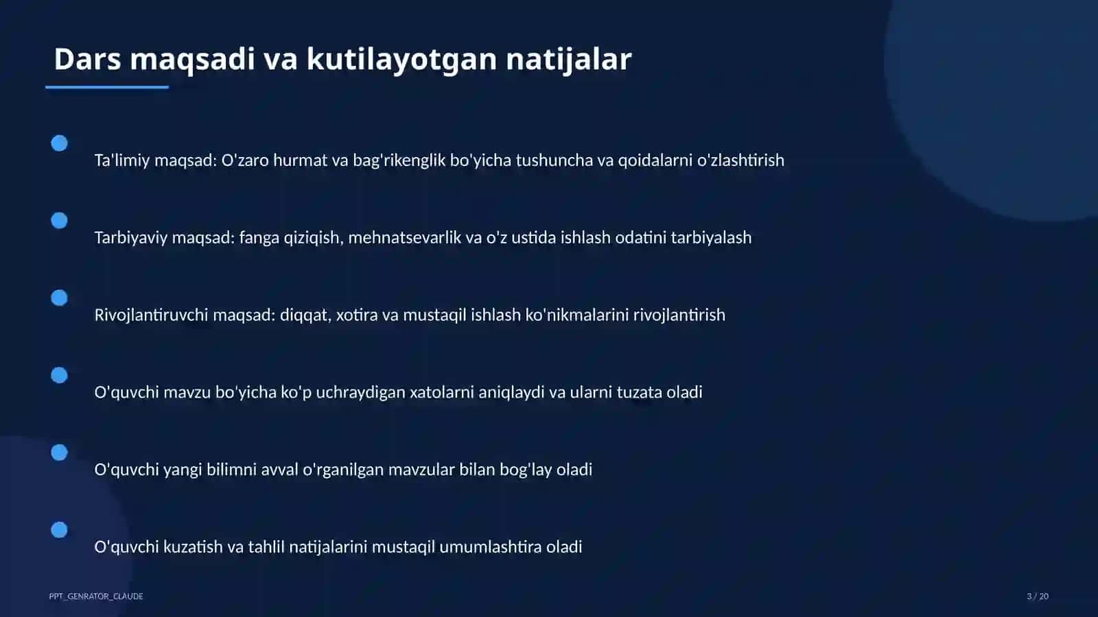O'zaro hurmat va bag'rikenglik (7-sinf) 3