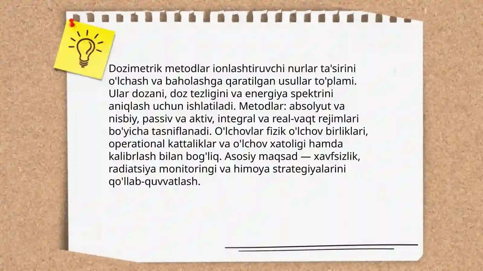 Dozimetriya metodlari. Dozimetrik asboblar tasnifi 3