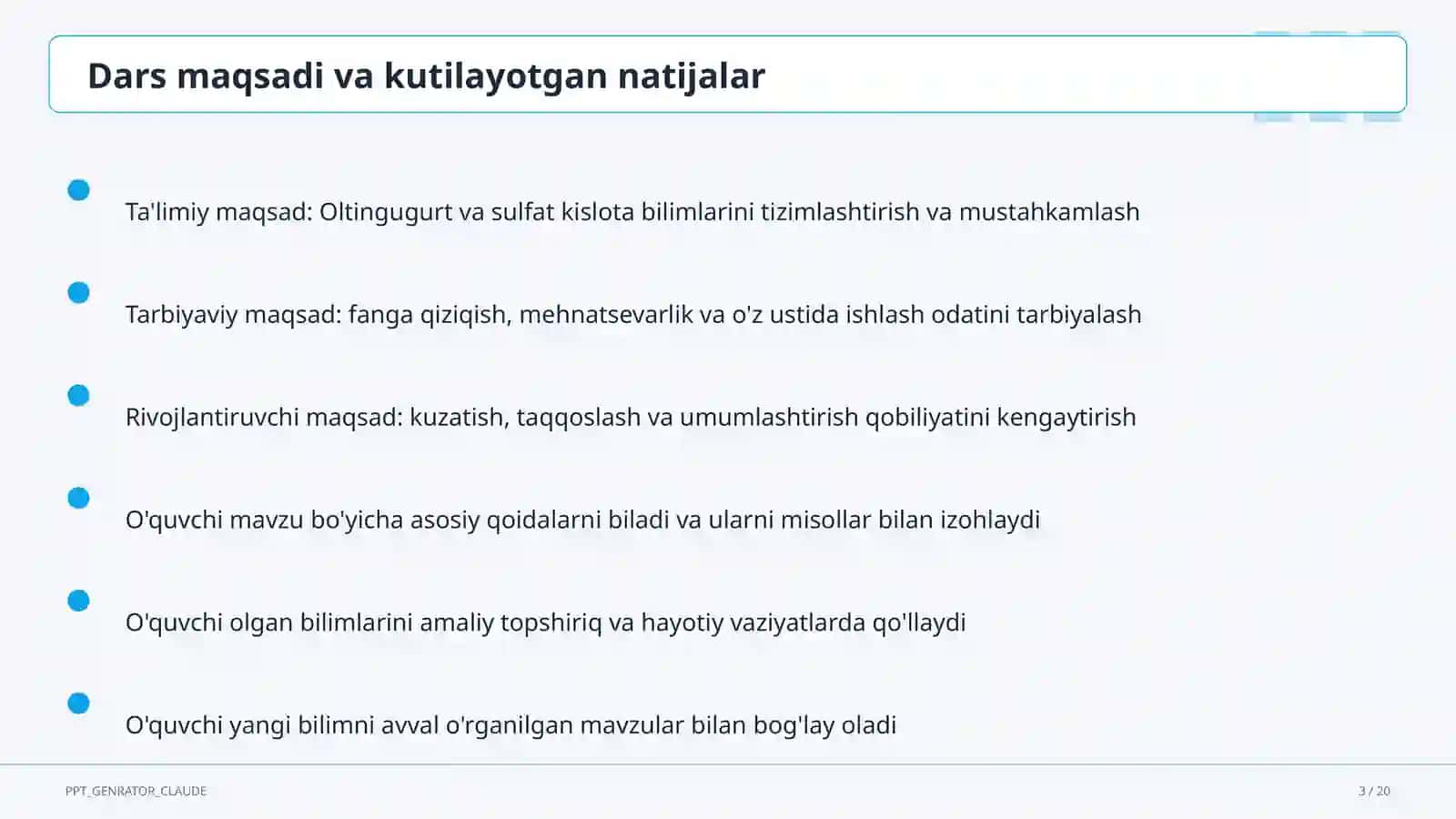 Oltingugurt va sulfat kislota (9-sinf) 3