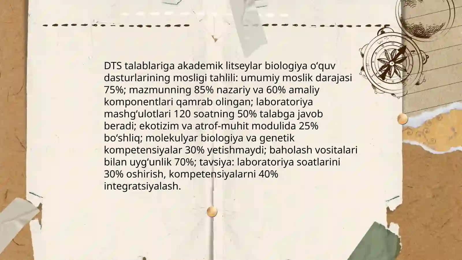 Akademik litseylarda biologik taʼlim DTS, oʻquv dasturlarining mazmunan uzviyligini tahlil qilish 3