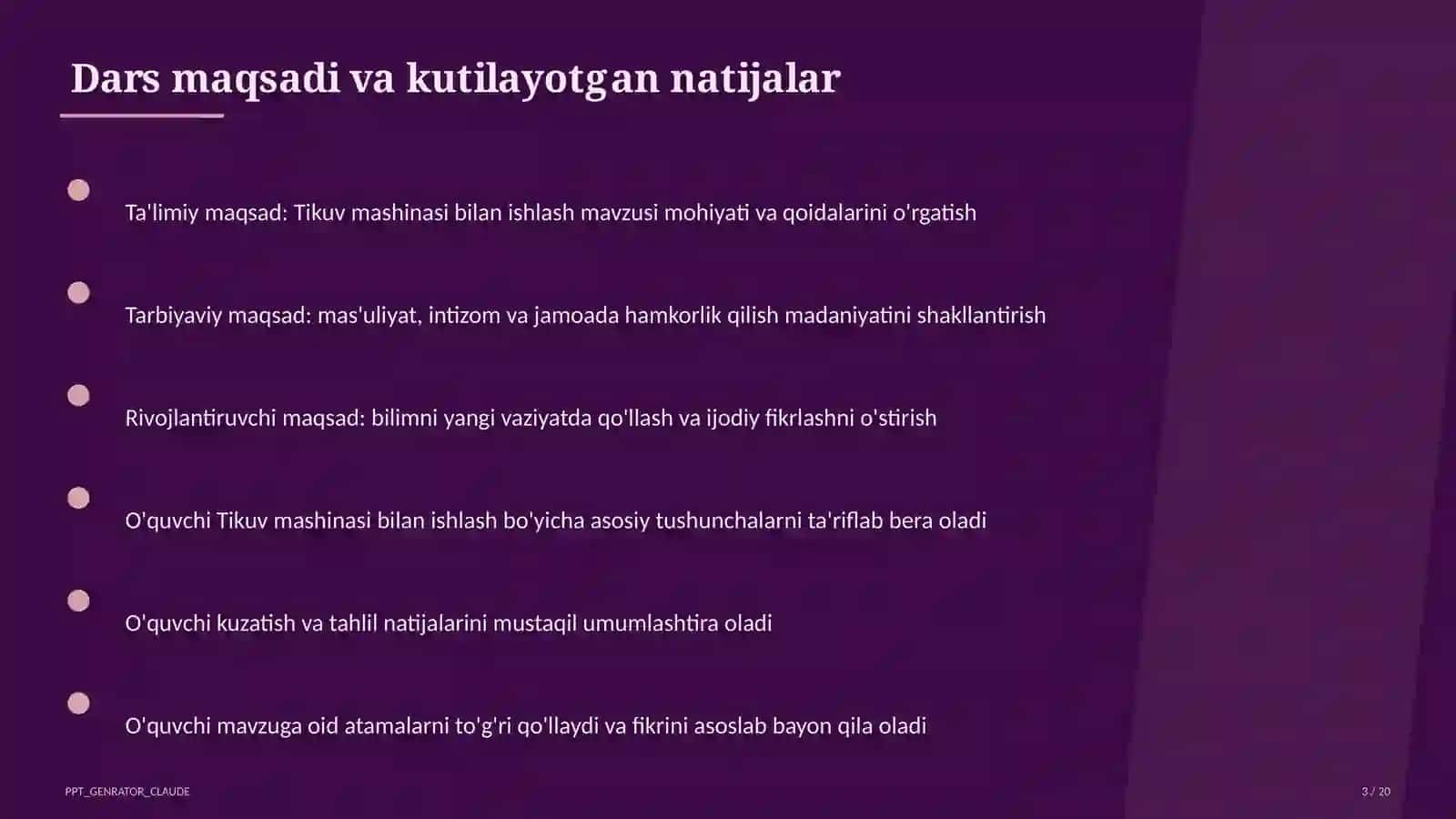 Tikuv mashinasi bilan ishlash (6-sinf) 3