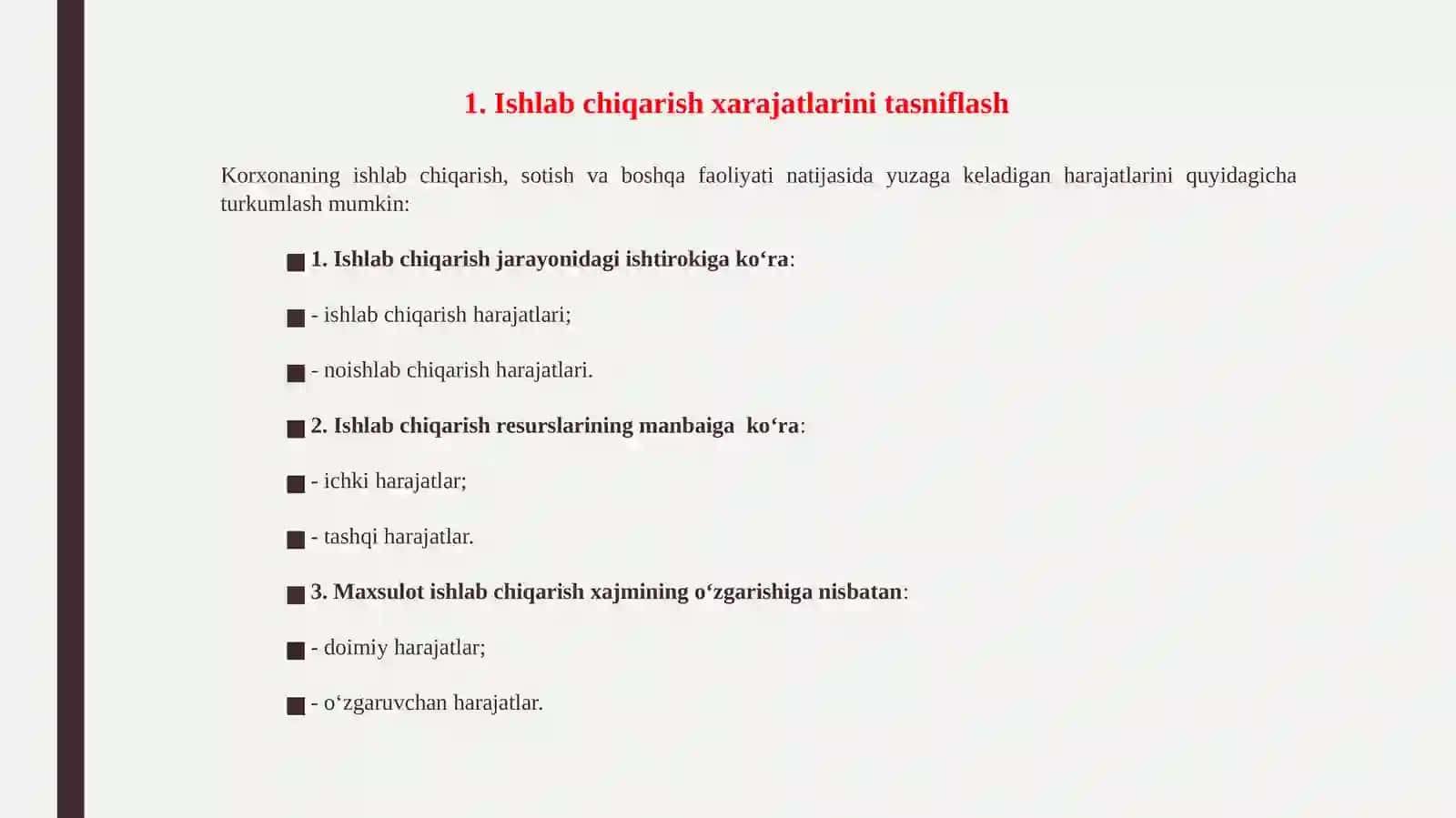 Ishlab chiqarish harajatlari 3