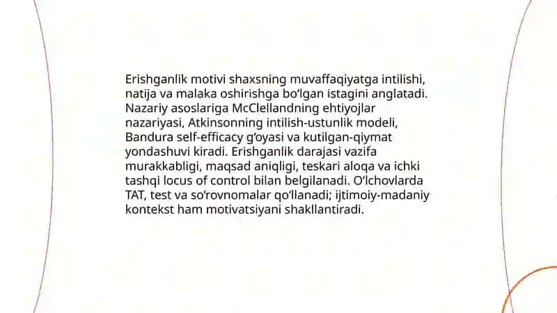 Erishganlik,affiliatsiiya,hukmronlik motivlari. 3