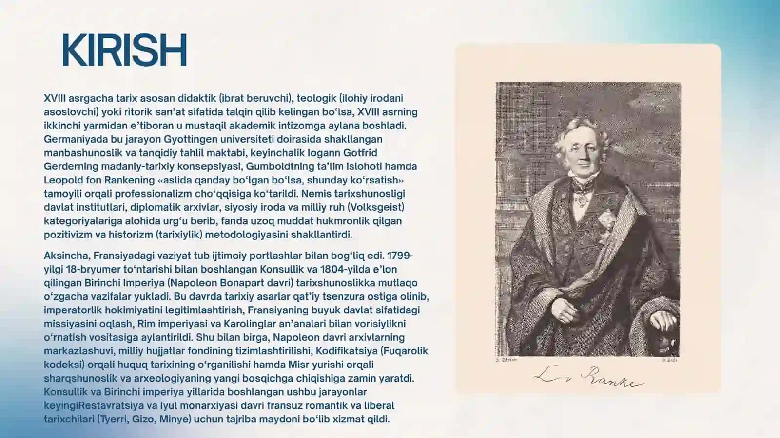 XVIII-XIX asrlar german tarixshunosligi, Fransiya konsullik va birinchi imperiya davri tarixshunosligi. 3
