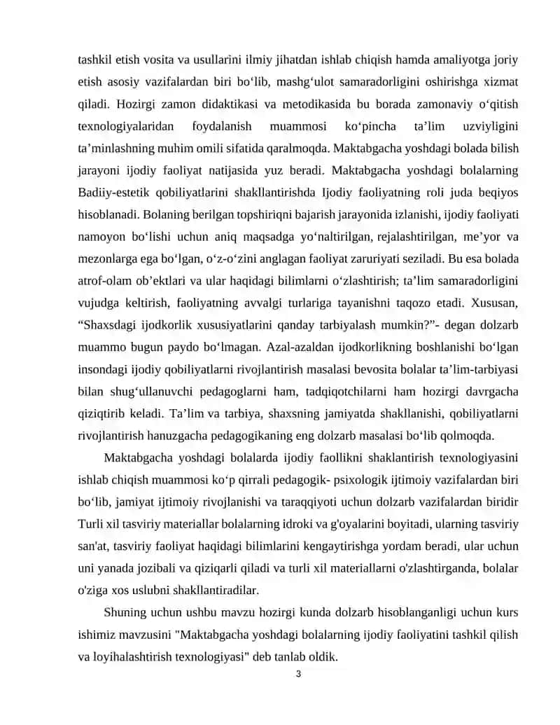 Maktabgacha yoshdagi bolalarni tasviriys qobiliyatini ijodkorligini rivojlanganlik darajasini aniqlash 3