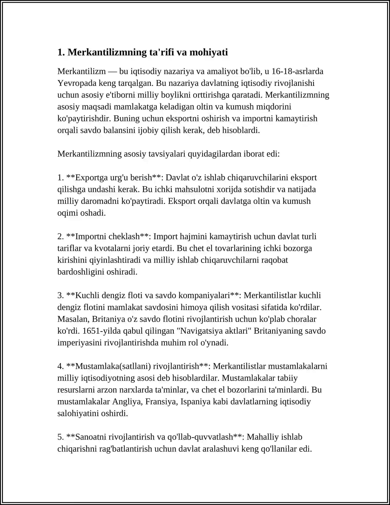 MERKANTILIZM IQTISODIY TA’LIMOTI 3