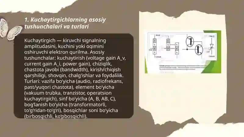 Kuchaytirgichlarni qurish prinsiplarini o‘rganish 3