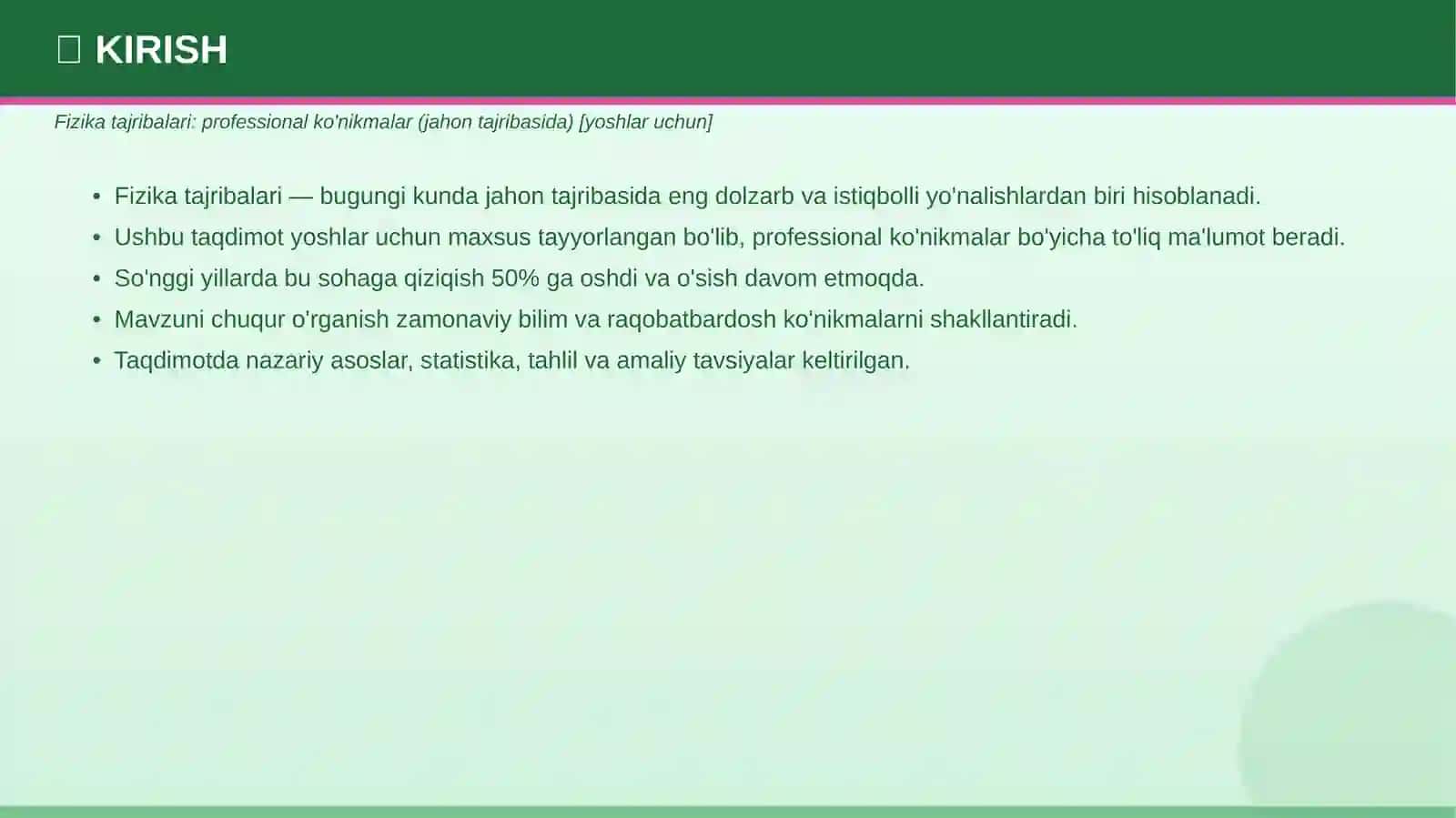 Fizika tajribalari: professional ko'nikmalar 3