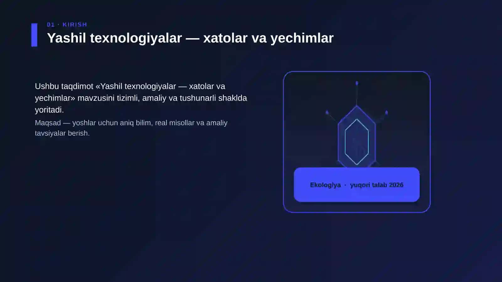 Yashil texnologiyalar — xatolar va yechimlar 3