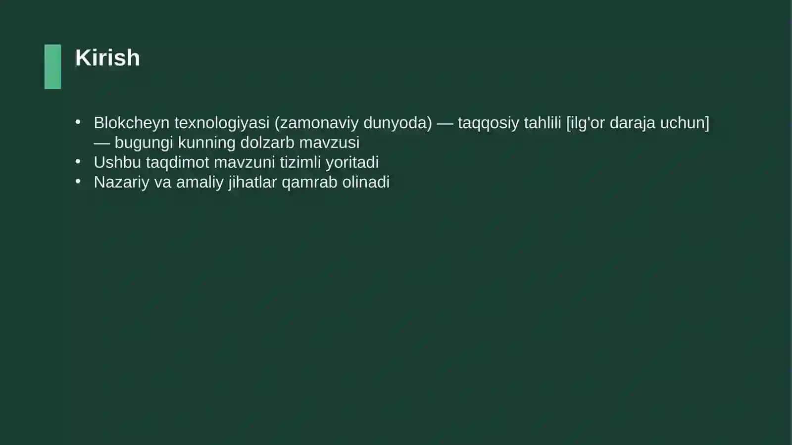 Blokcheyn texnologiyasi (zamonaviy dunyoda) — taqqosiy tahlili [ilg'or daraja uchun] 3