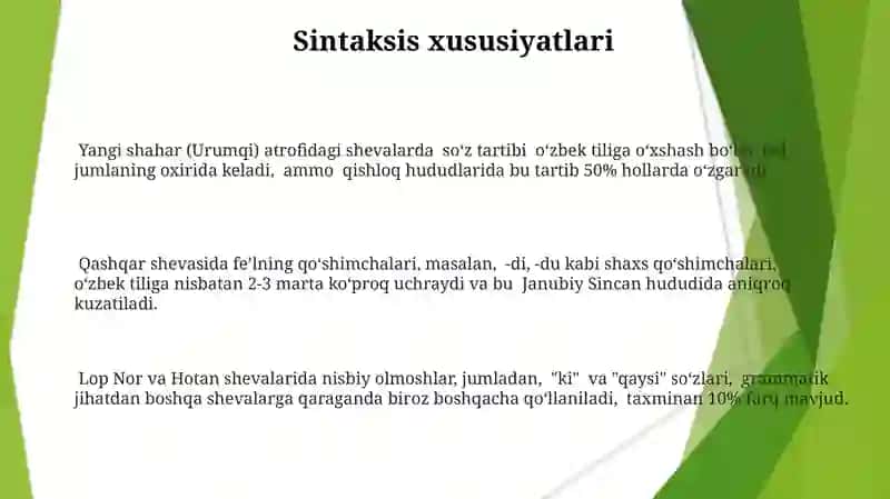 Uyg'ur tilidagi shevalar va dialektlar 3