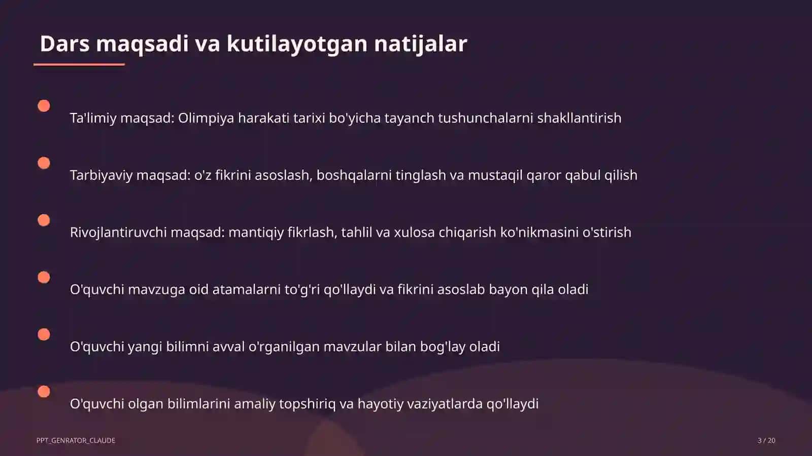 Jismoniy tarbiya (1–11) — takrorlash darsi uchun 3