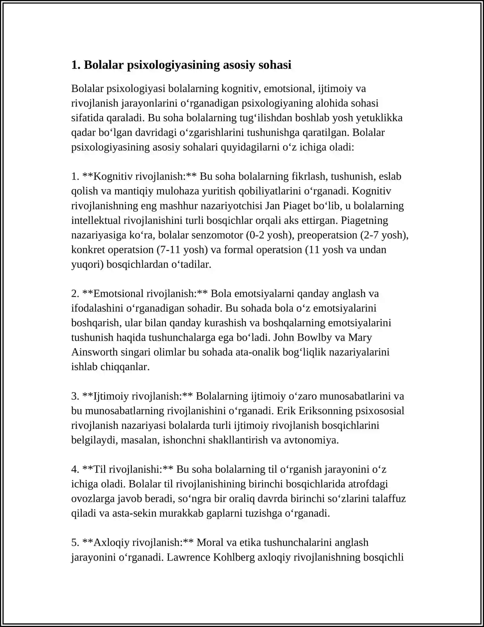 BOLALAR PSIXOLOGIYASI VA PSIXODIAGNOSTIKASI FANINING PREDMETI.FANNING ASOSIY TAMOYILLARI VA TUSHUNCHALARI 3