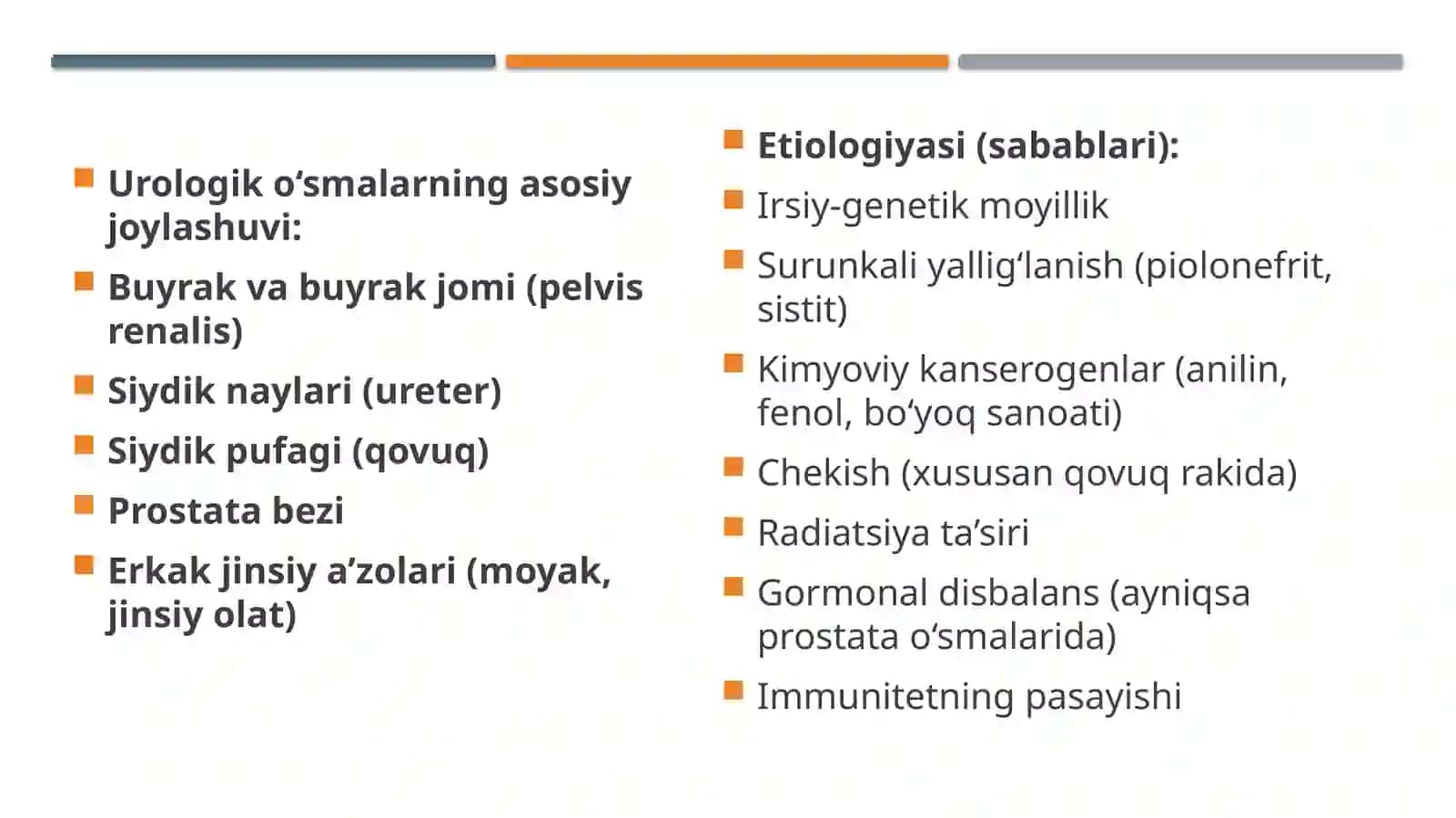UROLOGIK O‘SMALAR 3
