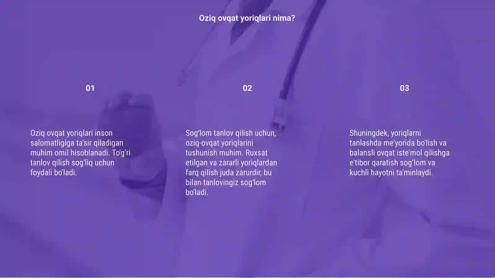 Oziq ovqat yoriqlari 3