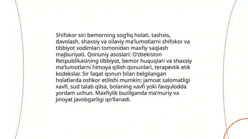 Shifokor siri muammosining etik huquqiy jihatlari 3