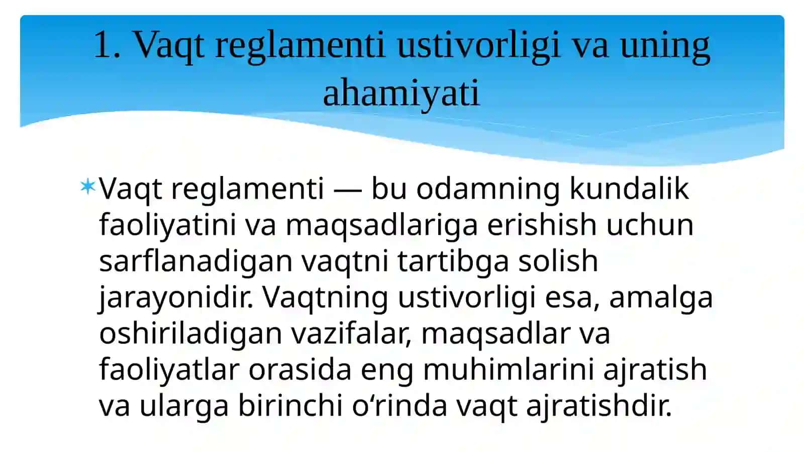 Vaqt reglamenti ustivorligini asosiy usullari 3