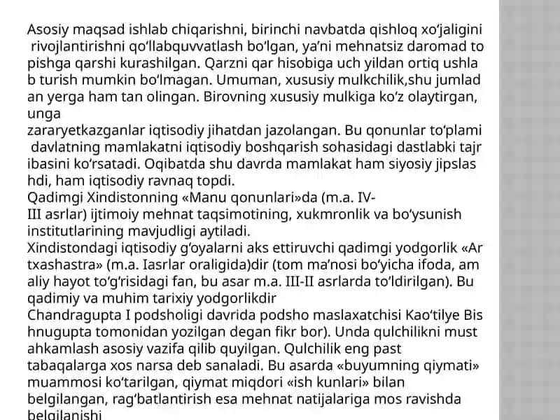 QADIMGI DUNYO IQTISODIY TA‟LIMOTLARI 3