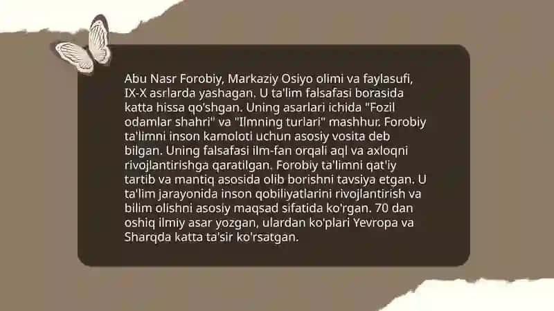 Abu Nasr Forobiy va Abu Rayhon Beruniylarning pedagogik qarashlari 3
