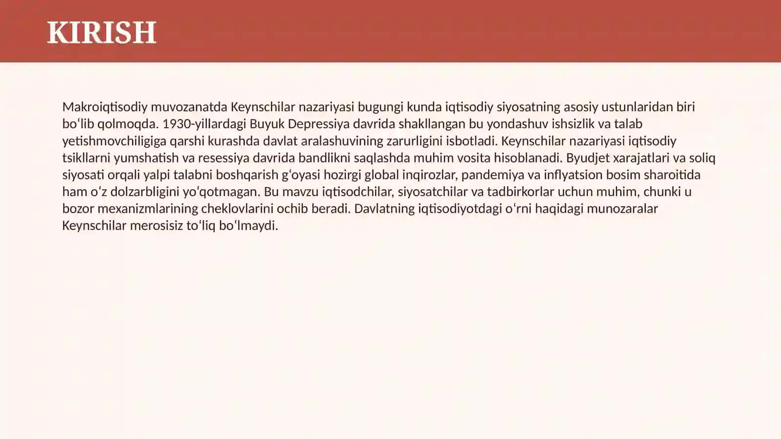 MAKROIQTISODIY MUVOZANATDA KEYNSCHILAR NAZARIYASI 3