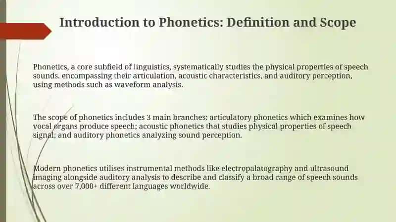 Phonetics: Foundations and Branches 3