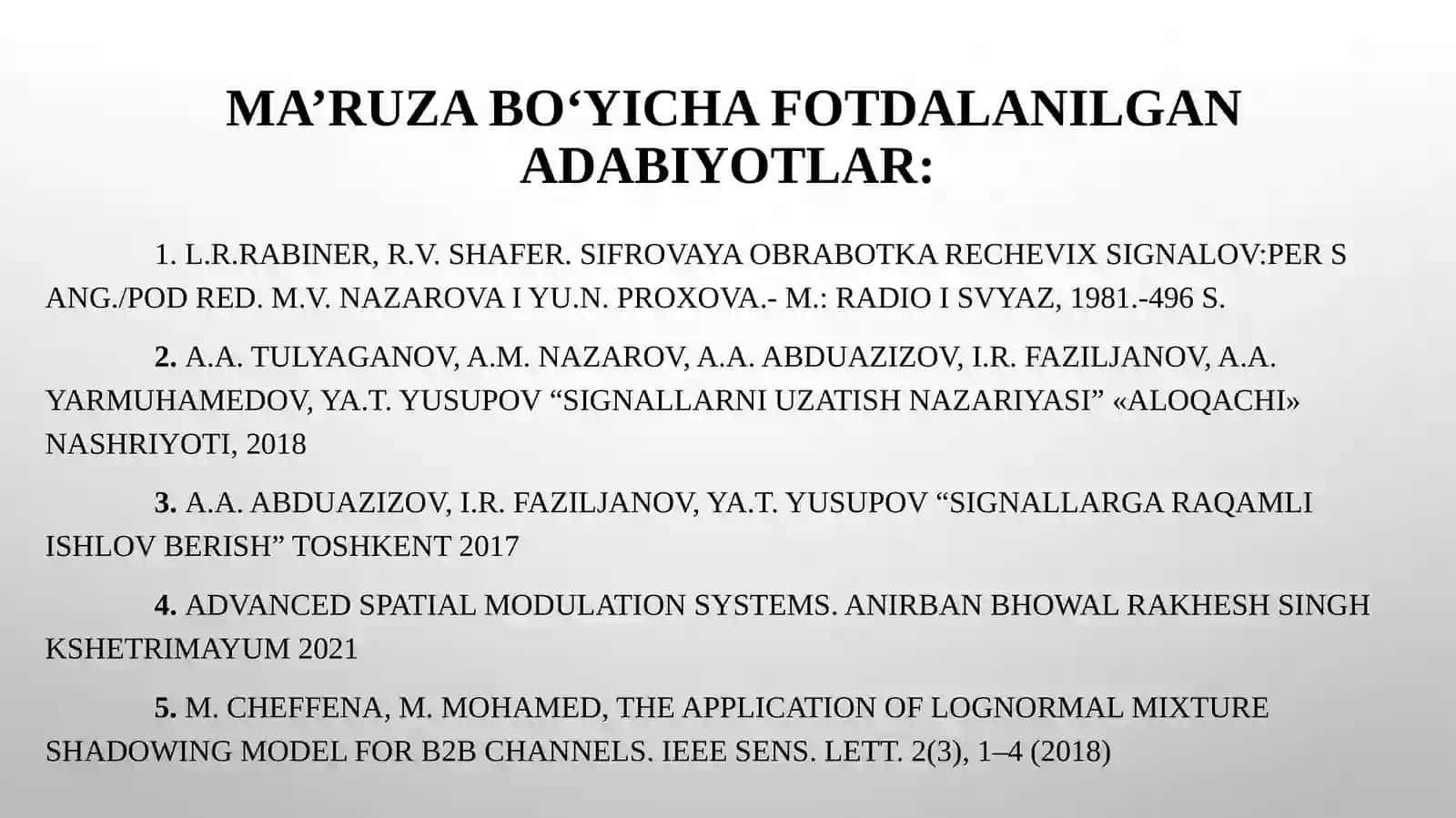 Audio signallarning turlari va algoritmi 3