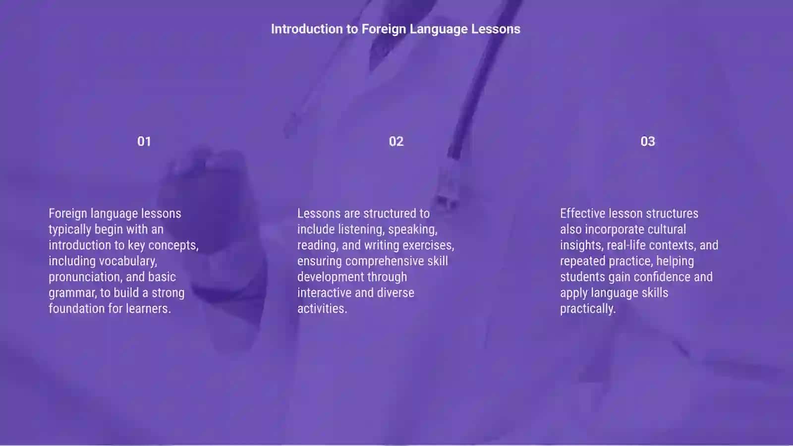 Introduction to Foreign Language Lessons 3