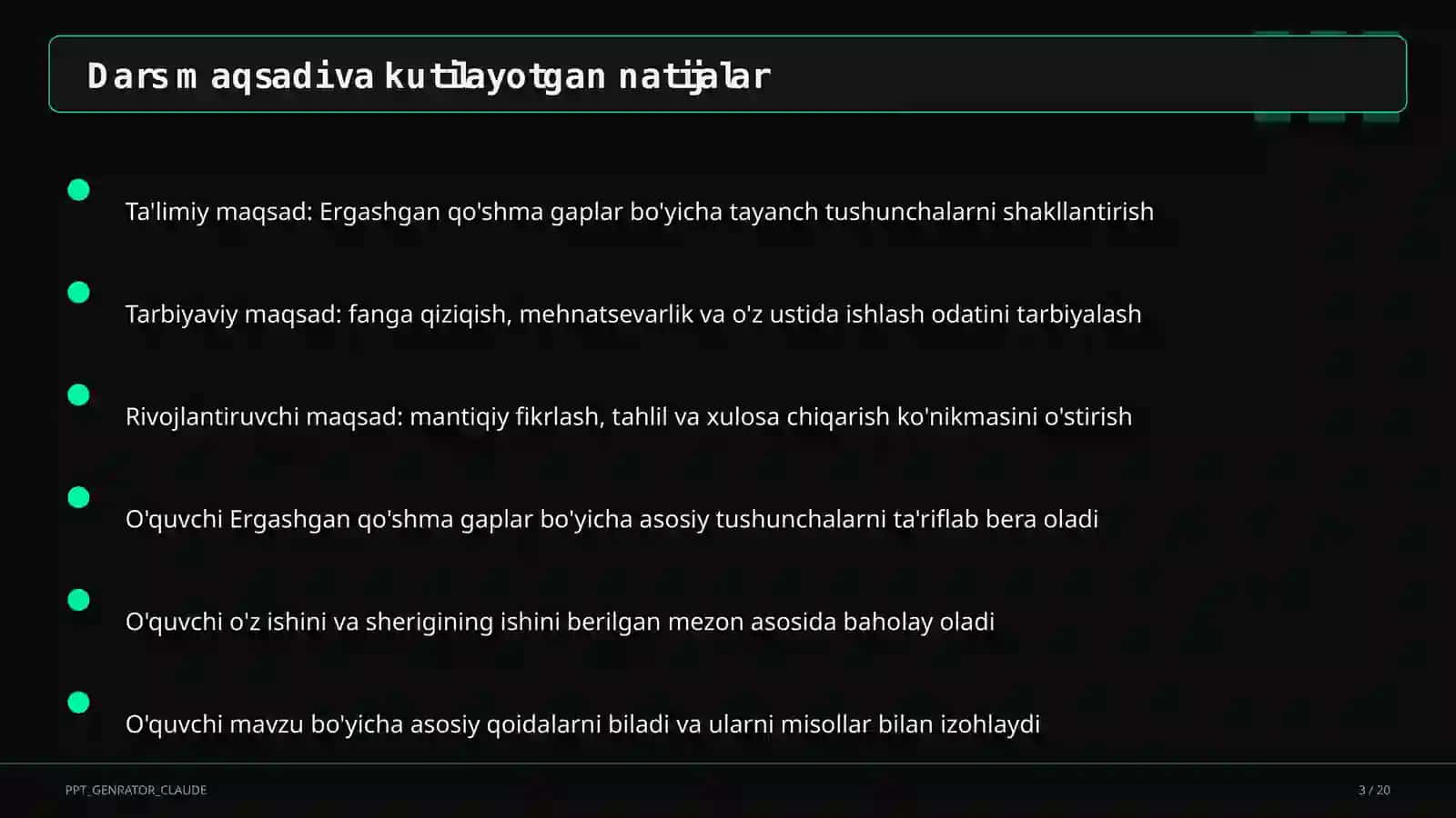 Ergashgan qo'shma gaplar (9-sinf) 3