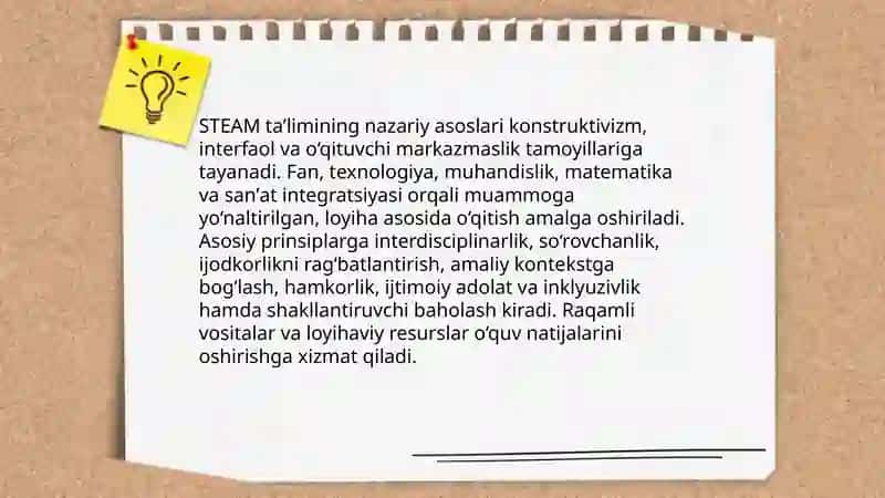 STEAM taʼlimining uziga xos tamoyillarini shakllantirish 3