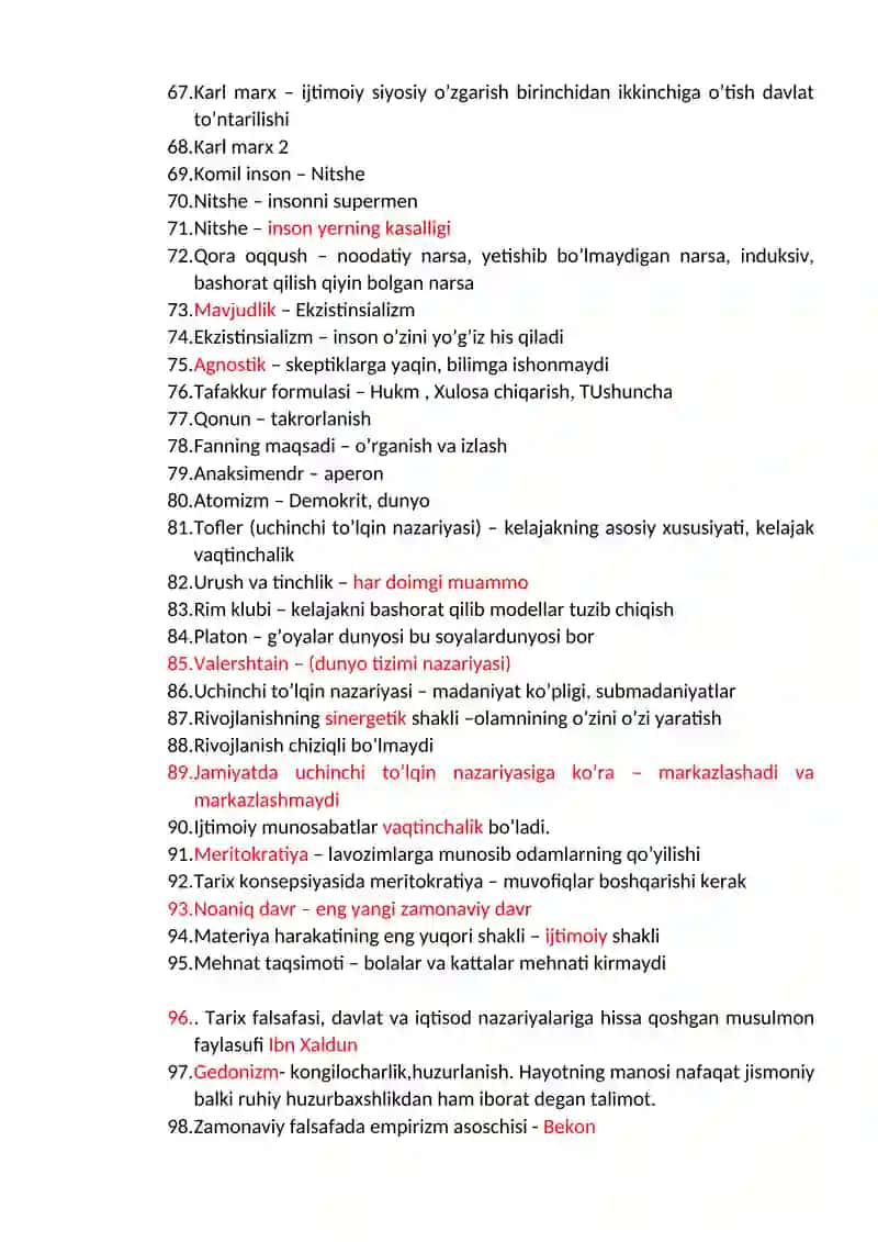 Falsafa savollar toʻplami 3