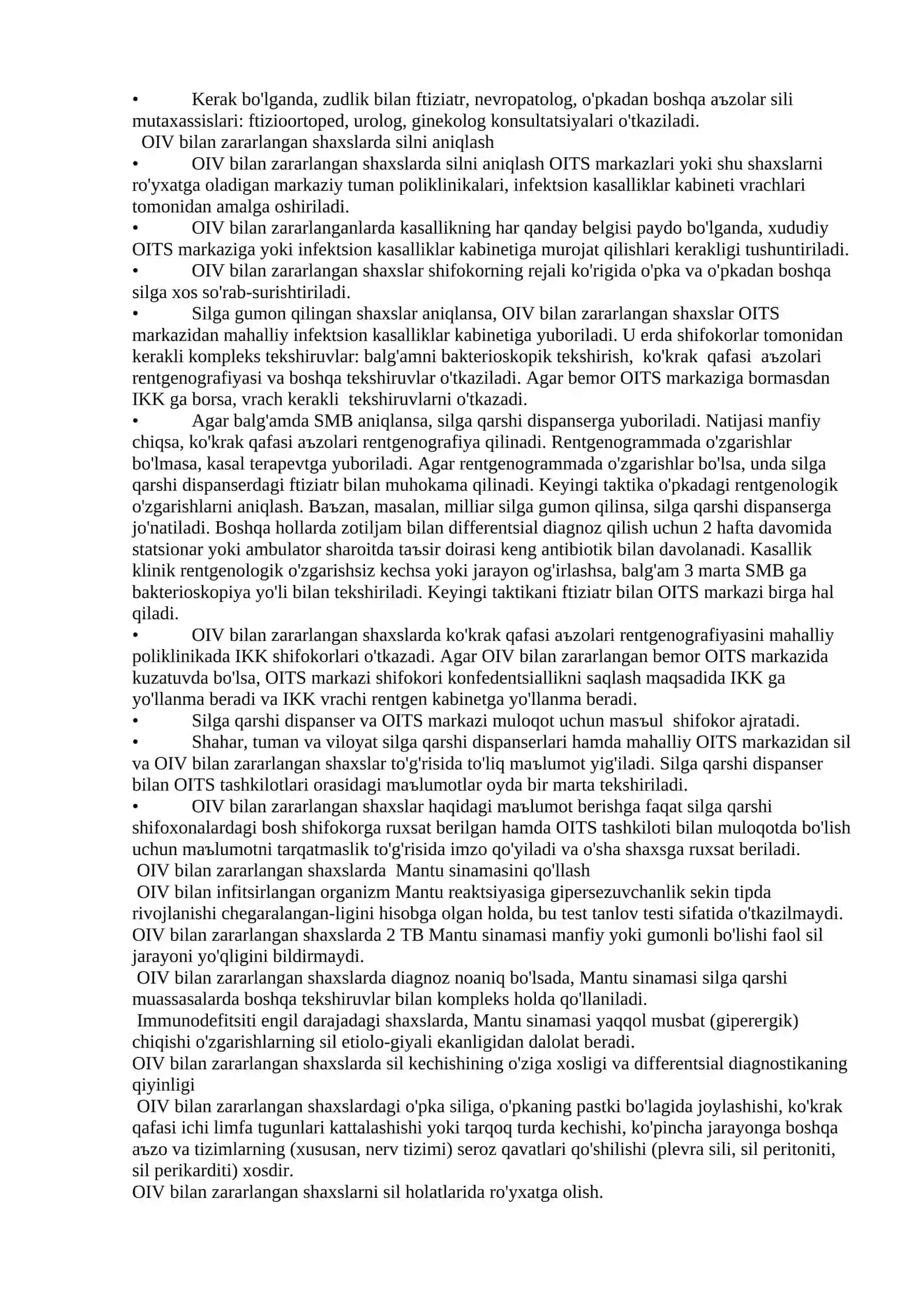 OIV-TВ. Tuberkulyoz kasalligi va OITSni birgalikda kechishi, klinika, diagnostikasi va davosi 3