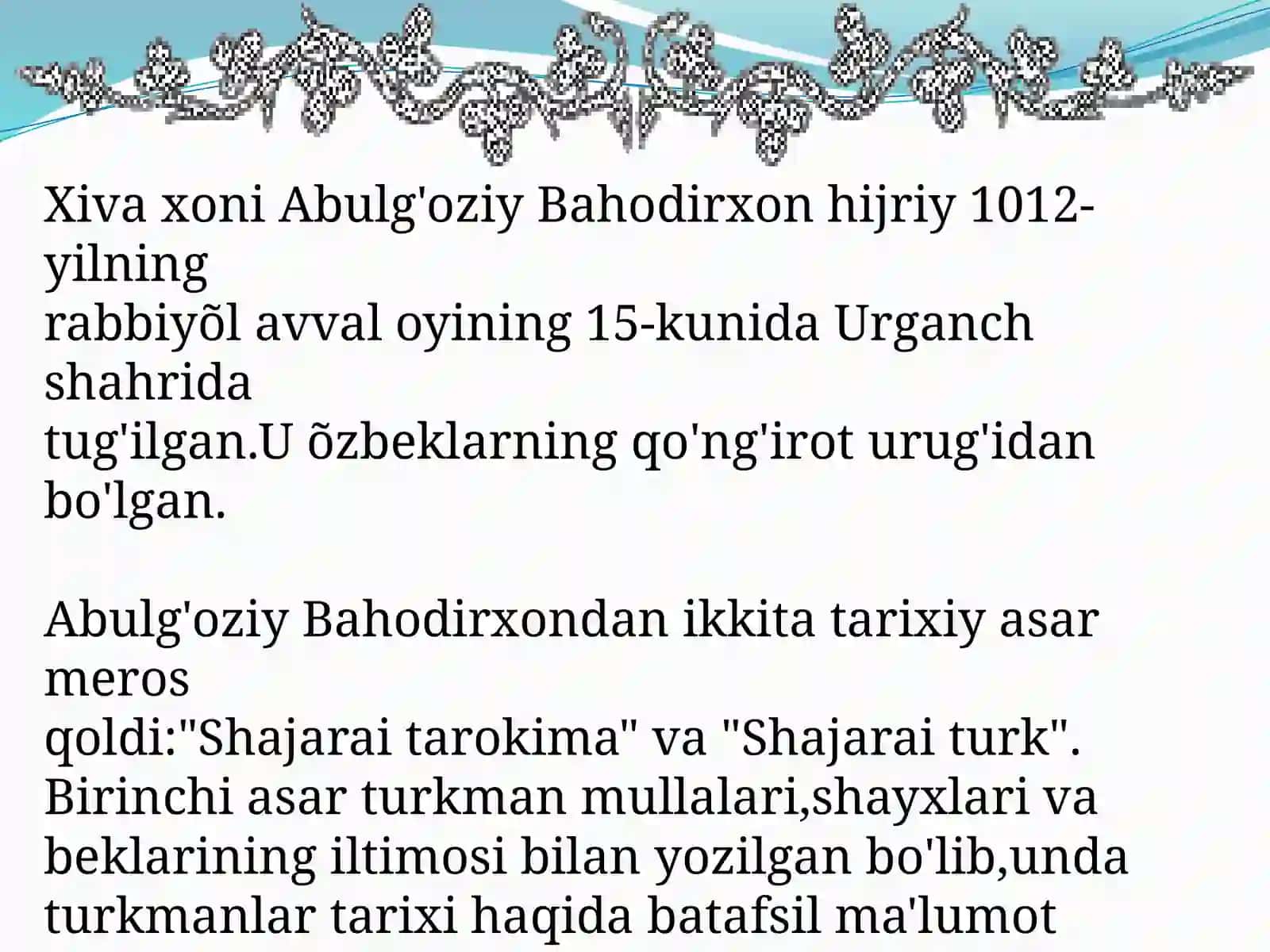 Abulg'oziy Bahodirxonning lingvistik qarashlari 3
