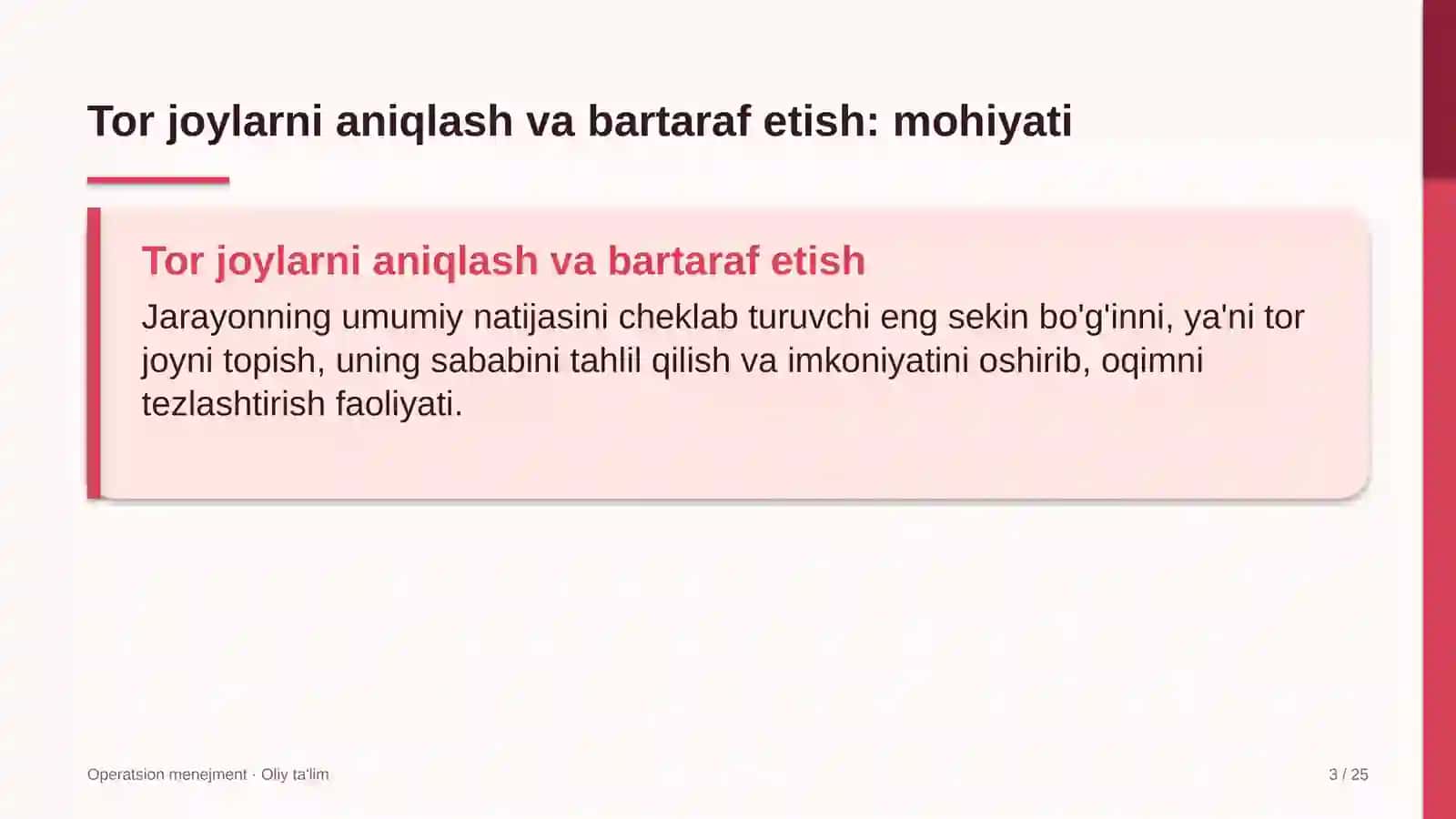 Tabiat yodgorliklarida tor joylarni aniqlash va bartaraf etish 3