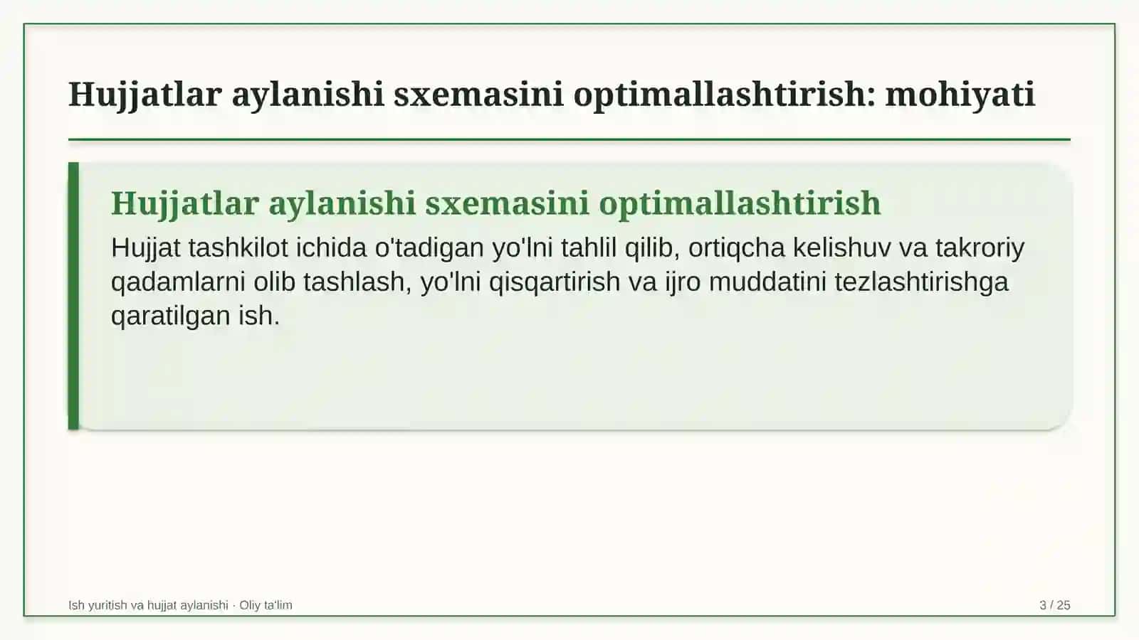 Korporativ moliyada hujjatlar aylanishi sxemasini optimallashtirish 3