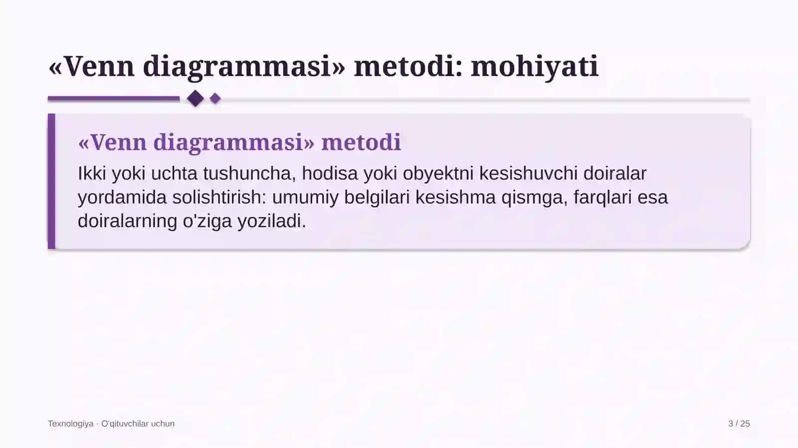 texnologiya darslarida venn diagrammasi metodidan foydalanish 7711 3